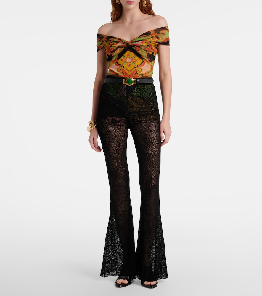 Etro Printed off-shoulder bodysuit