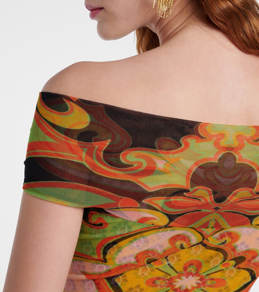  Etro Etro Printed Off-shoulder Bodysuit 
