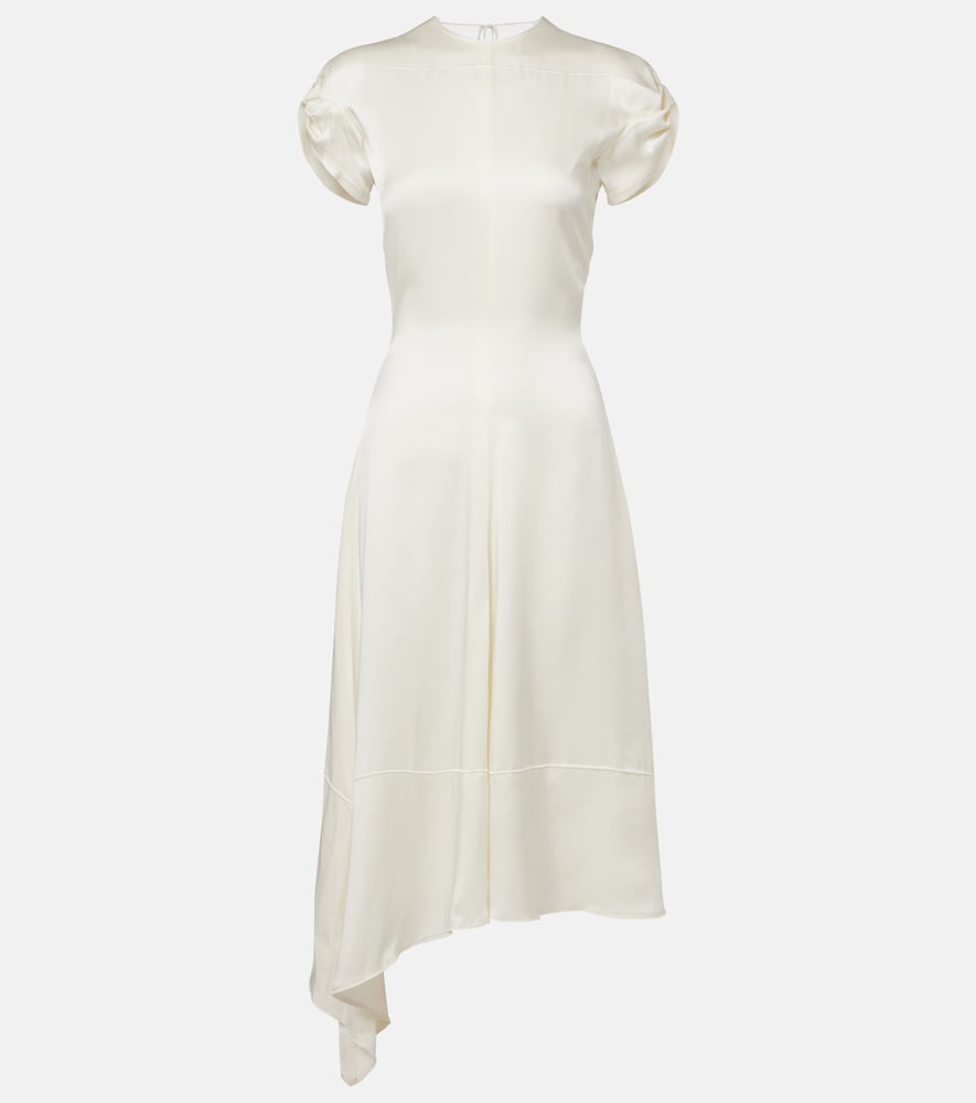 Victoria Beckham Asymmetric crêpe satin midi dress