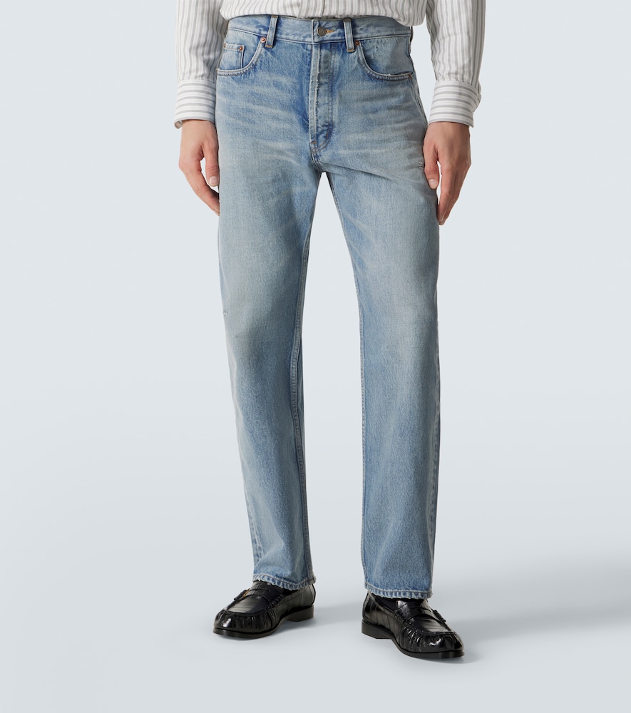  Saint Laurent Saint Laurent Distressed Straight Jeans 