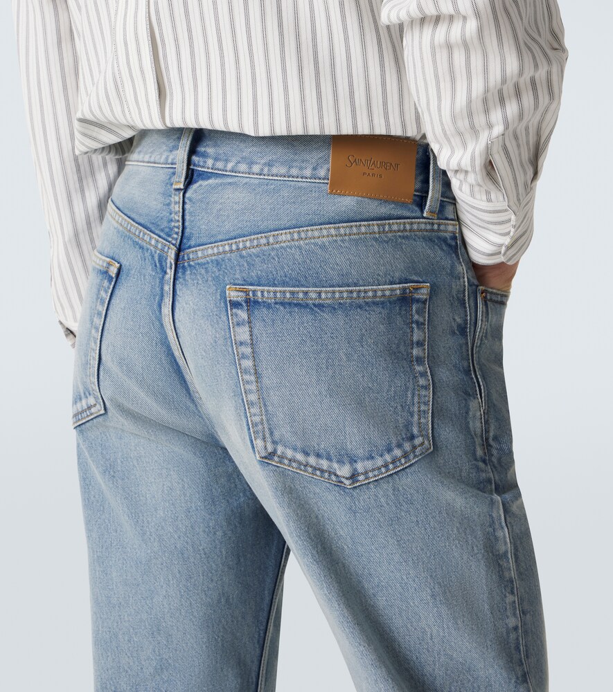  Saint Laurent Saint Laurent Distressed Straight Jeans 