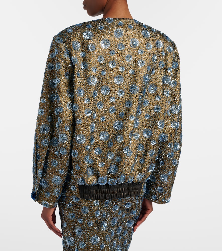 Jacques Wei Jacques Wei Floral Sequined Oversized Jacket 