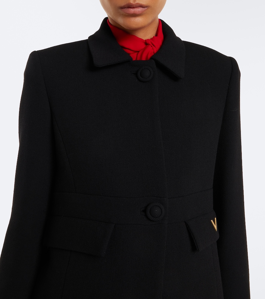 Garavani Vgold Virgin Wool Crêpe Coat