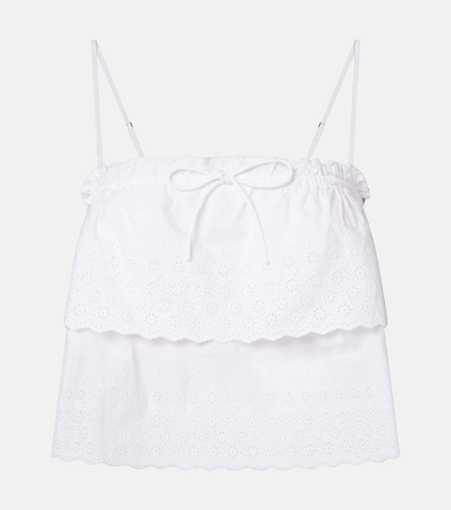 Veronica Beard Women's White Oseanna Cotton Poplin Crop Top UK Size 16 - Mytheresa
