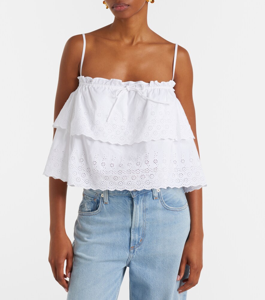  Veronica Beard Veronica Beard Cropped-top Oseanna Aus Baumwollpopeline 