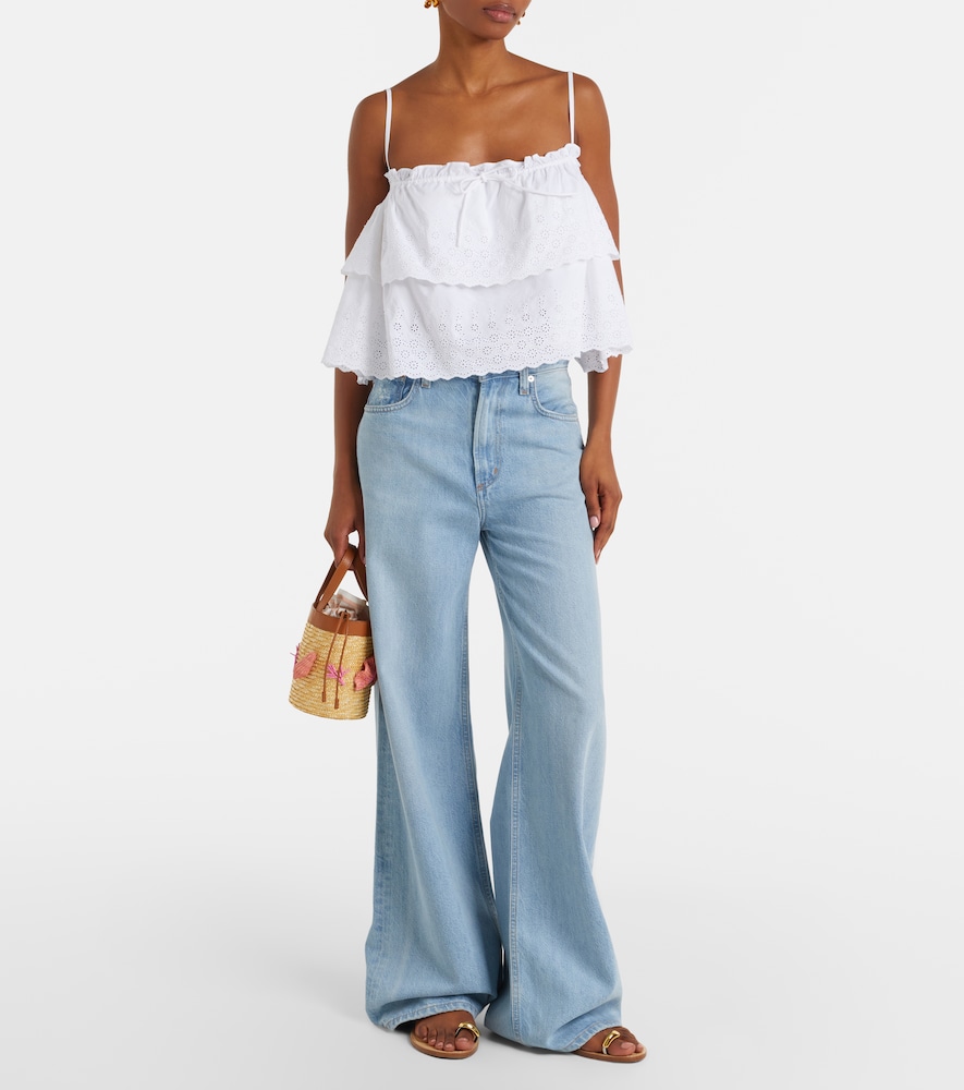  Veronica Beard Veronica Beard Cropped-top Oseanna Aus Baumwollpopeline 