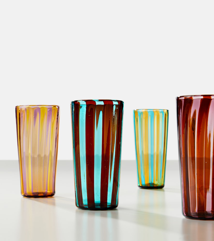  Akua Objects Akua Objects Augusta Set Of 4 Striped Glasses 