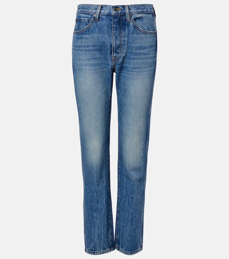 Khaite Women's Blue Finley Cropped Straight Jeans Size 28 - Mytheresa