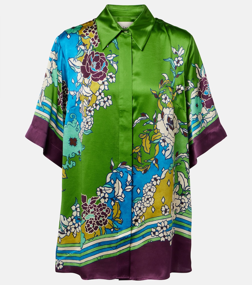 Alemais Women's Multicoloured Nanci Printen Silk Satin Shirt UK Size 6 - Mytheresa