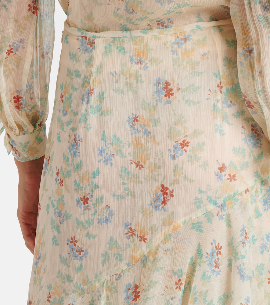 Meadow Floral Silk Chiffon Midi