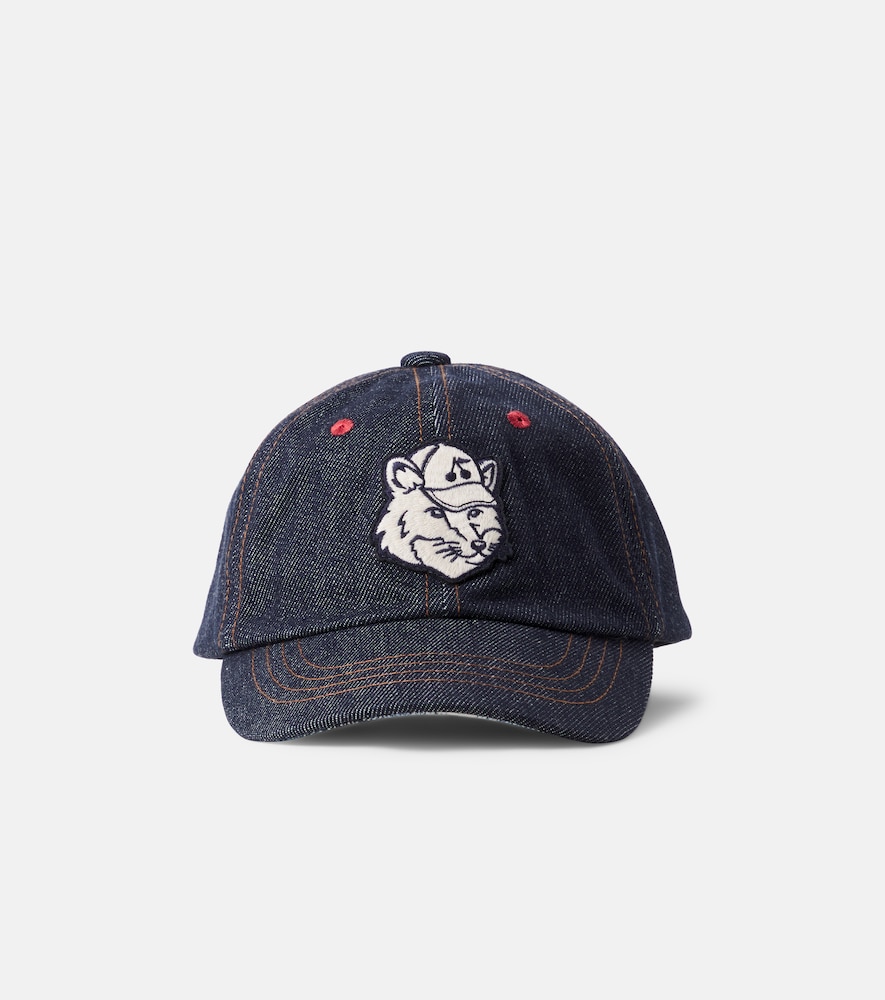 X Maison Kitsuné Baseballcap aus Denim
