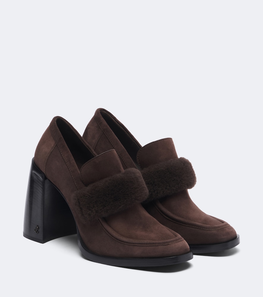 Loafer-Pumps Tylor aus Veloursleder mit Shearling