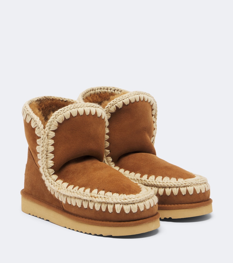 Ankle Boots 18 aus Veloursleder mit Shearling
