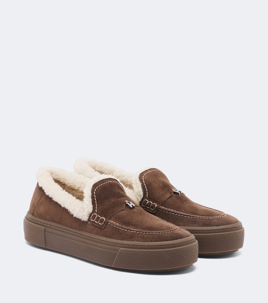 Loafers H705 aus Veloursleder mit Lammfell