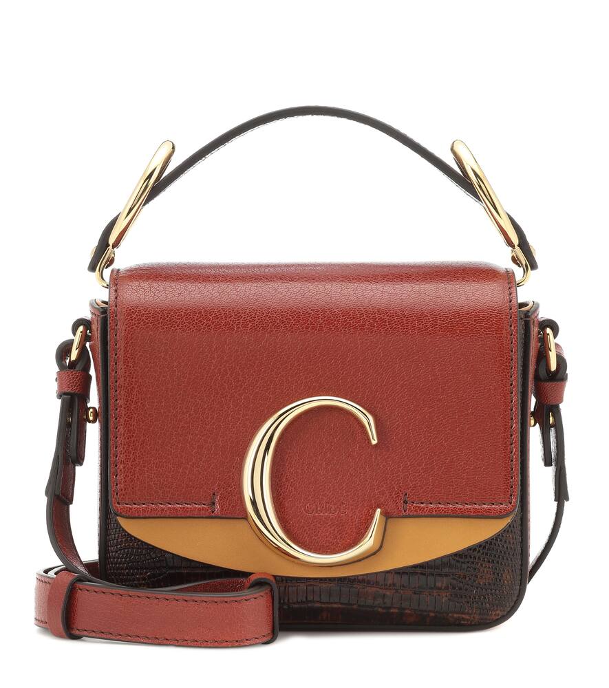 ChloÉ C Mini Leather Shoulder Bag In Brown ModeSens
