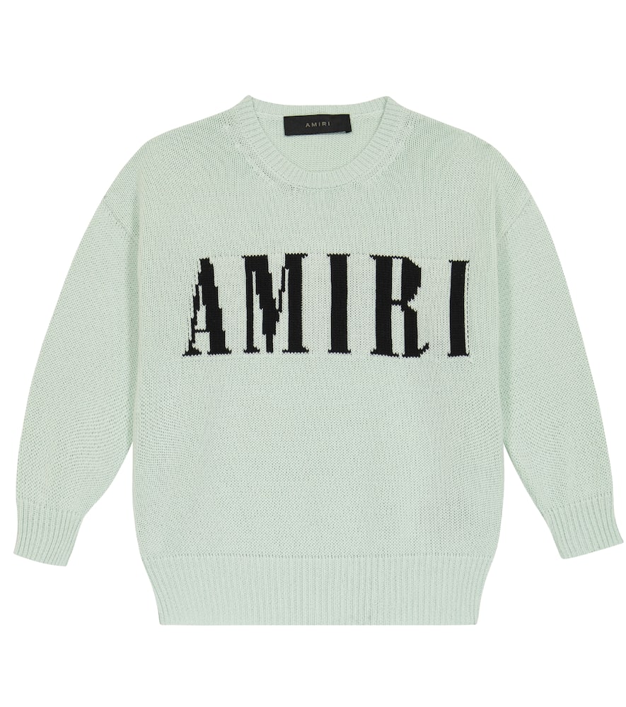 Amiri Kids Intarsia-knit cotton and cashmere sweater