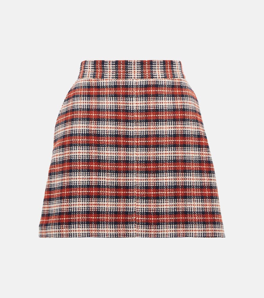 See By Chloé Checked cotton-blend miniskirt