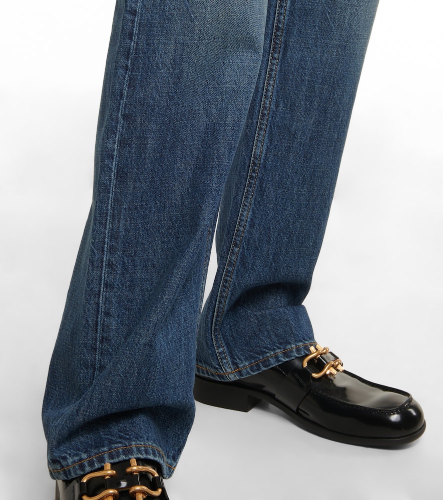 Bottega Veneta Blue 5-pocket Trousers In Denim Printed Viscose Woman In Mid Blue