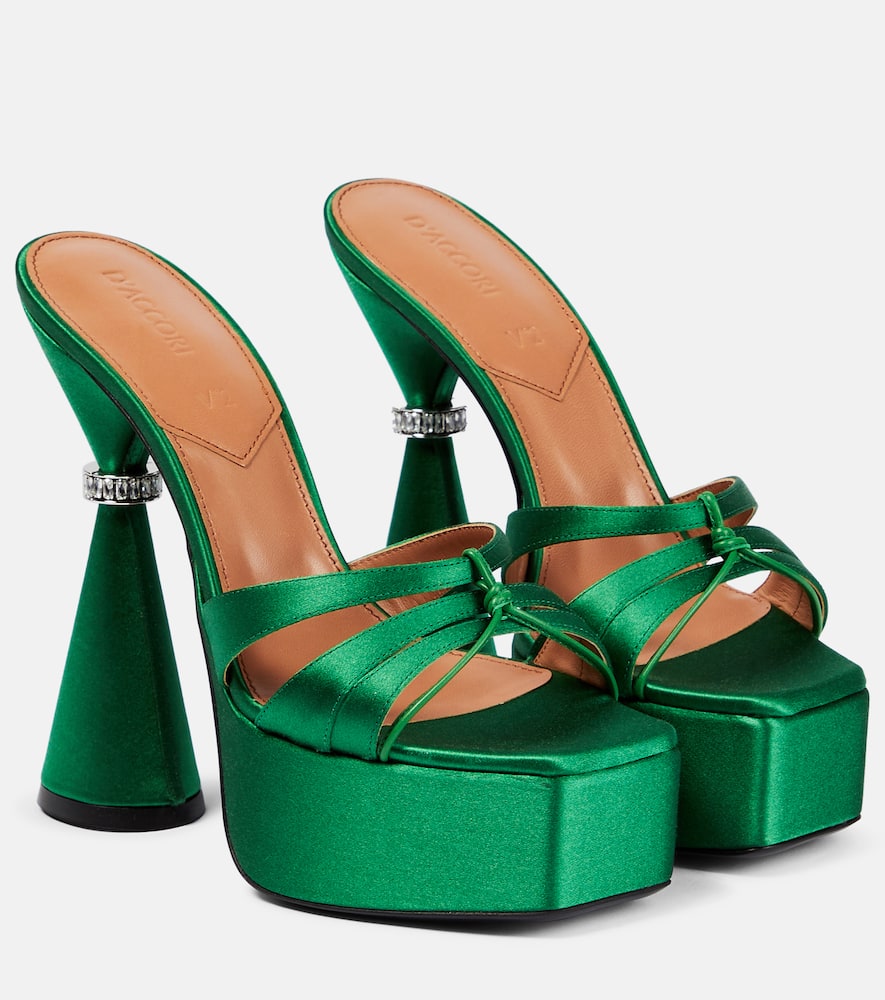 D'Accori Sienna satin platform mules