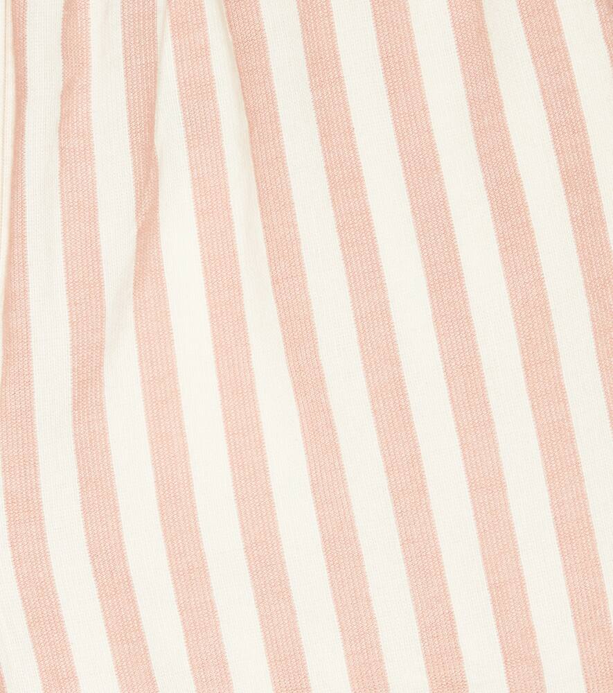 The New Society Ambra Striped Cotton And Linen Shorts In Arguilla Stripes