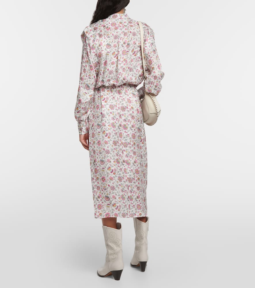 Isabel Marant Floral Midi Dress In Beige
