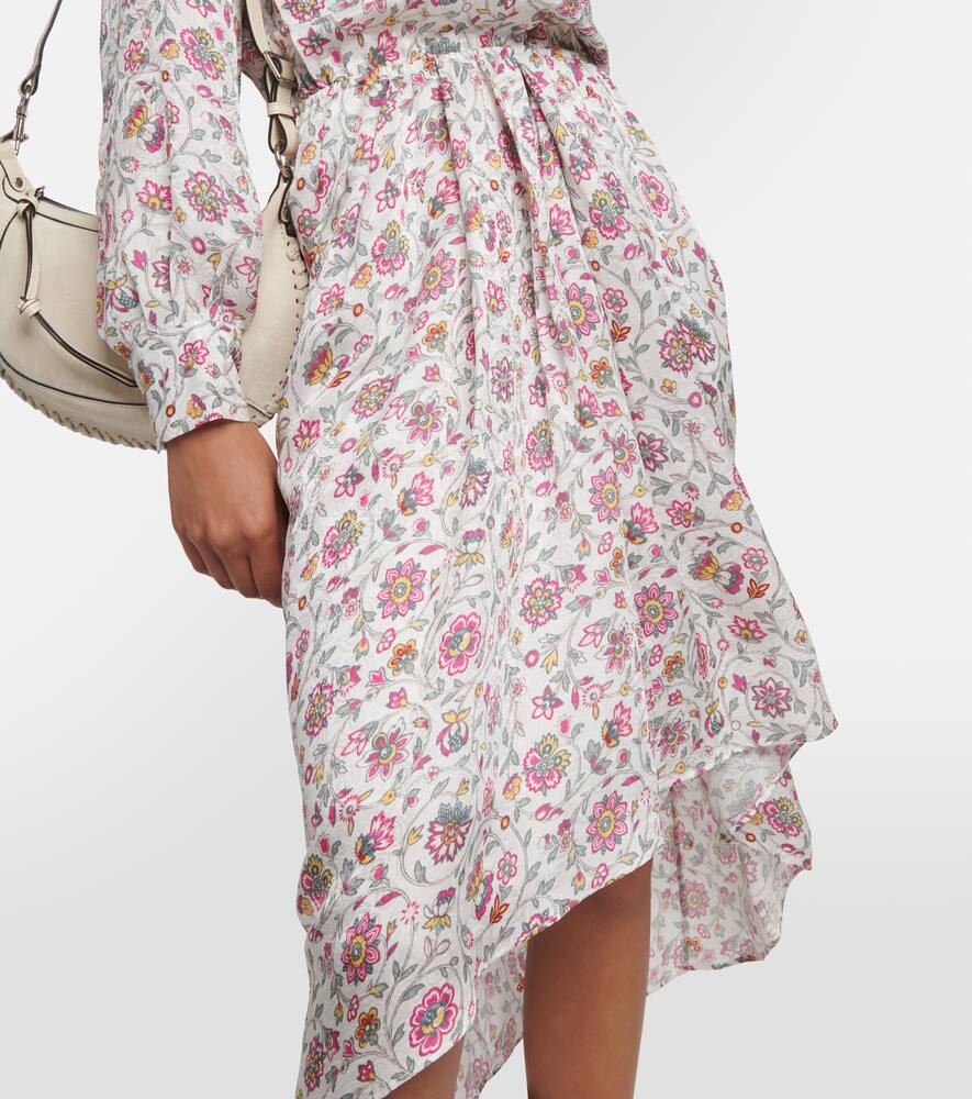 Isabel Marant Floral Midi Dress In Beige