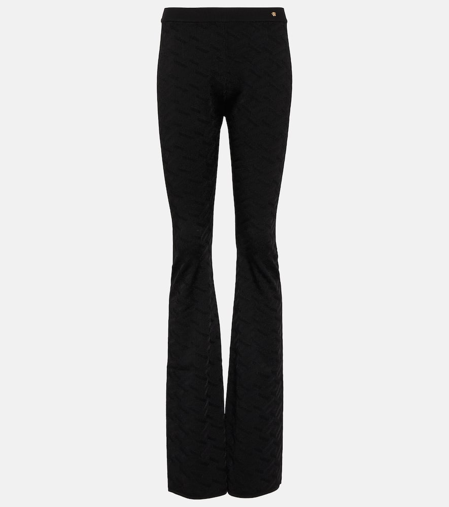 Greca intarsia high-rise flared pants