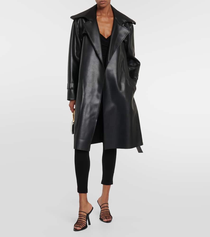 Norma Kamali Faux leather trench coat