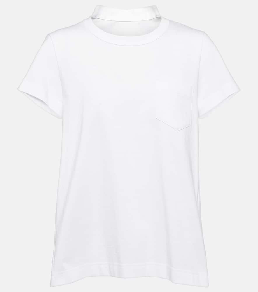 Pleated cotton jersey T-shirt