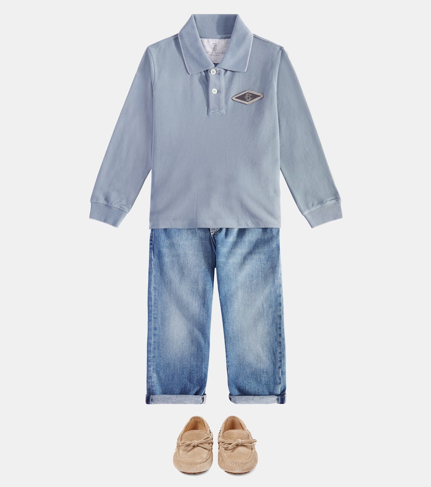 Brunello Cucinelli Cotton Polo Shirt In Blue