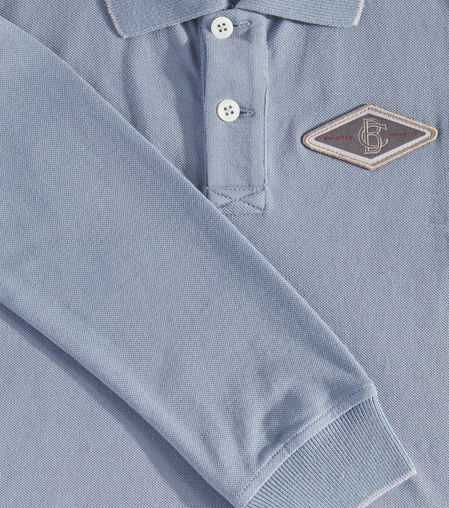 Brunello Cucinelli Cotton Polo Shirt In Blue