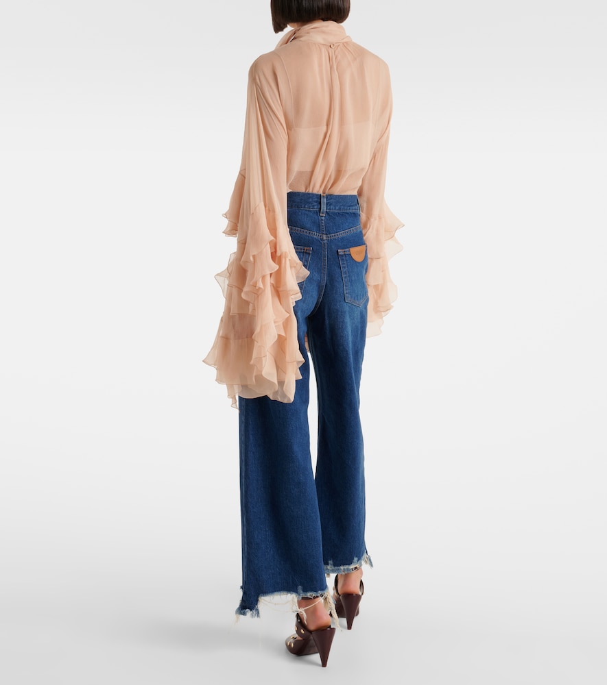  Chloe Chloé Jeans Anchos De Tiro Medio 