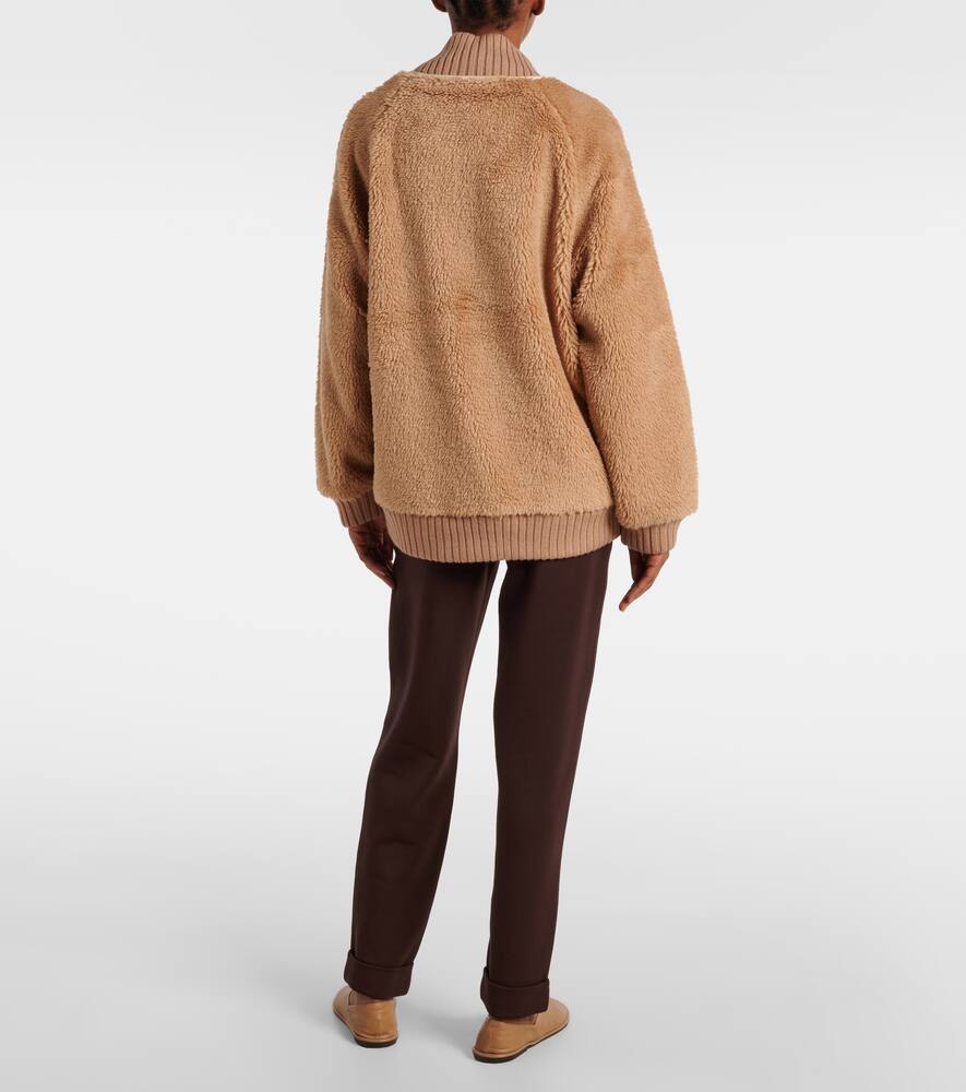 Varley Ella Fleece Bomber Jacket In Beige