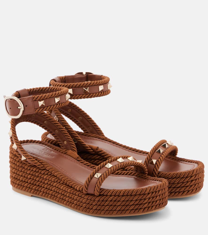 Rockstud Torchon leather espadrilles