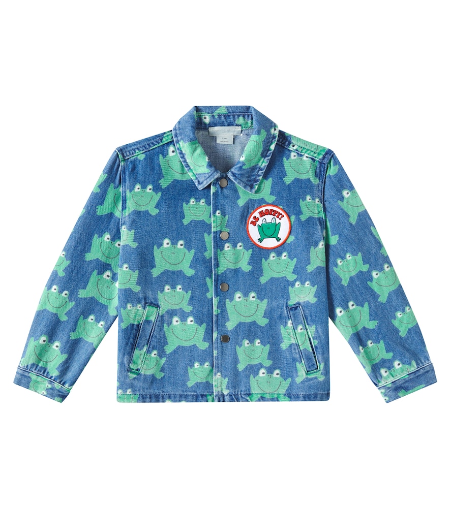 Stella Mccartney Printed Denim Jacket In Blue