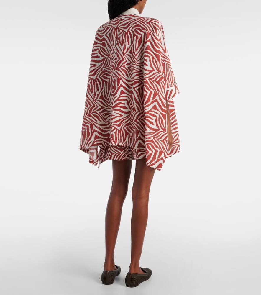 Brunello Cucinelli Printed Cotton And Silk Shirt In Panama/rosso