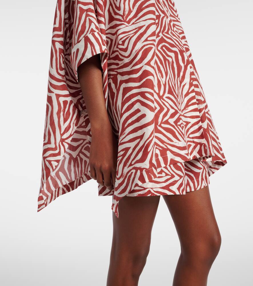 Brunello Cucinelli Printed Cotton And Silk Shirt In Panama/rosso