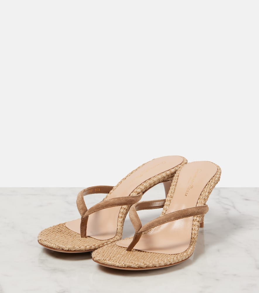 Gianvito Rossi Pantoletten 70 Mit Veloursleder In Beige