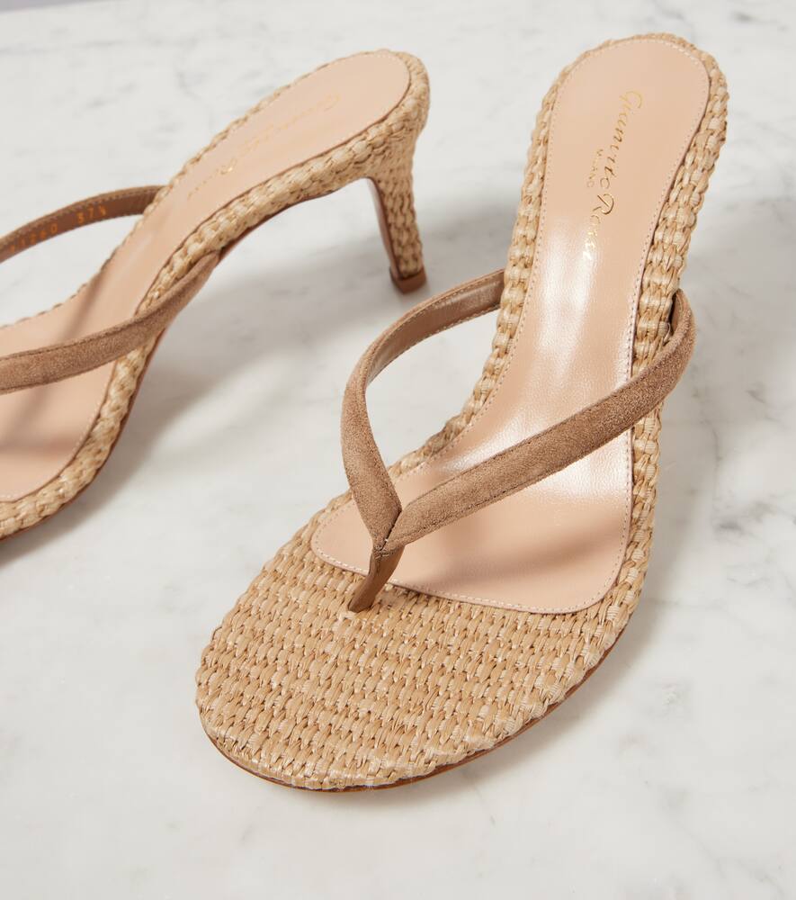 Gianvito Rossi Pantoletten 70 Mit Veloursleder In Beige