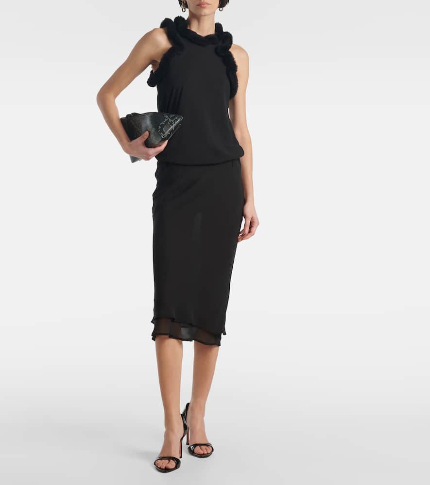 Amina Muaddi Sandali Agnese In Pelle Nera Donna In Black