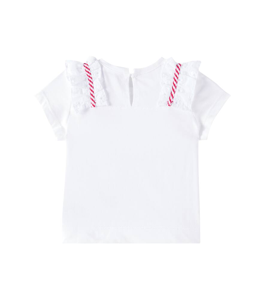 Monnalisa T-shirt Aus Baumwoll-jersey In Weiss