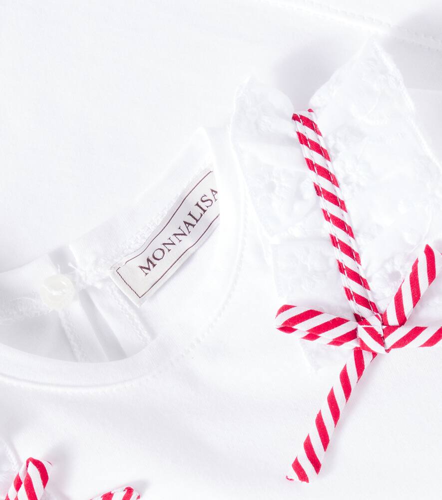 Monnalisa T-shirt Aus Baumwoll-jersey In Weiss