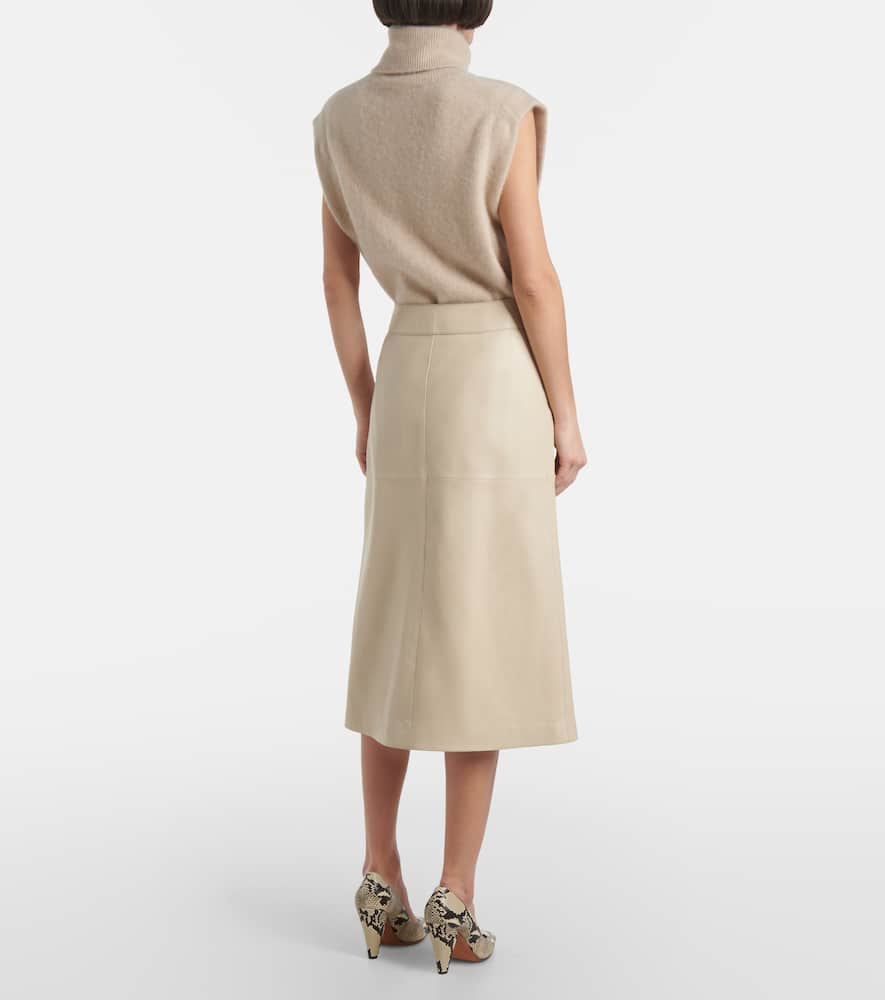 Joseph Leather midi skirt