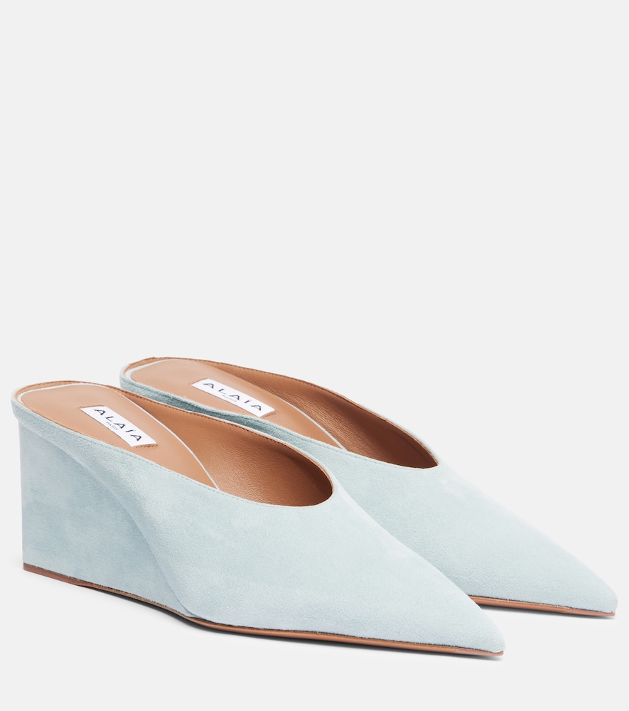 Alaia Alaïa Cube 75 suede wedge mules