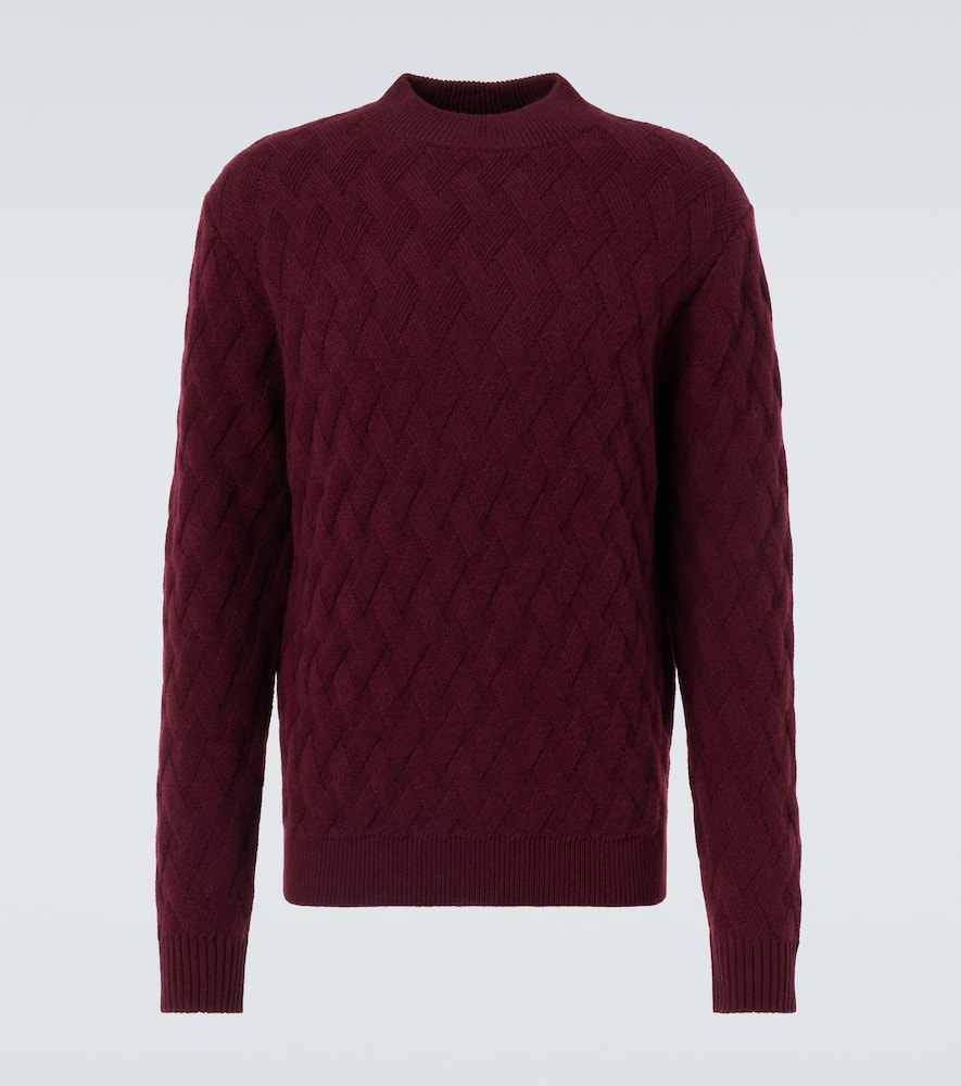 Allude Wool And Cashmere Turtleneck Sweater In Burgundy