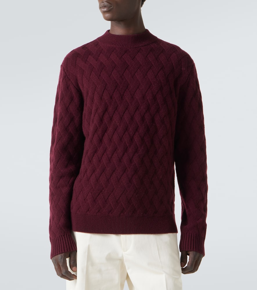 Allude Wool And Cashmere Turtleneck Sweater In Burgundy