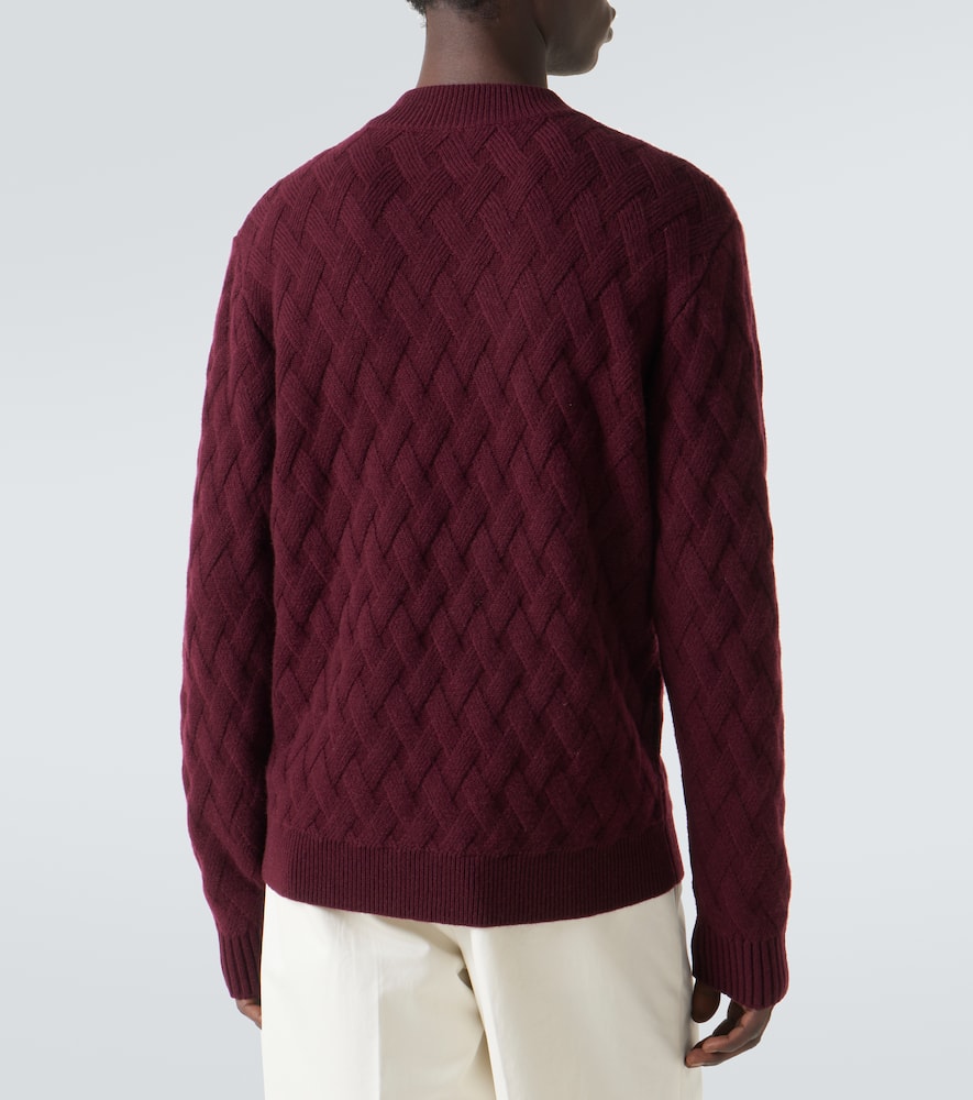 Allude Wool And Cashmere Turtleneck Sweater In Burgundy