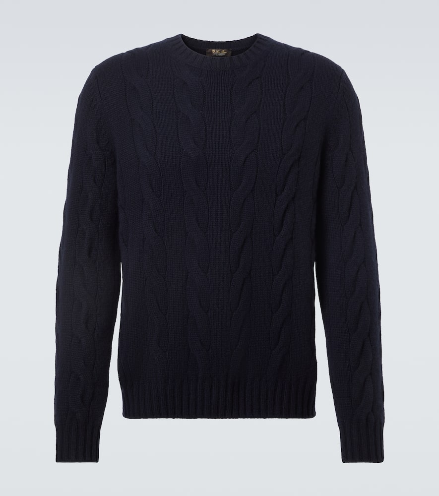 Loro Piana Crewneck Cashmere Sweater In Blue