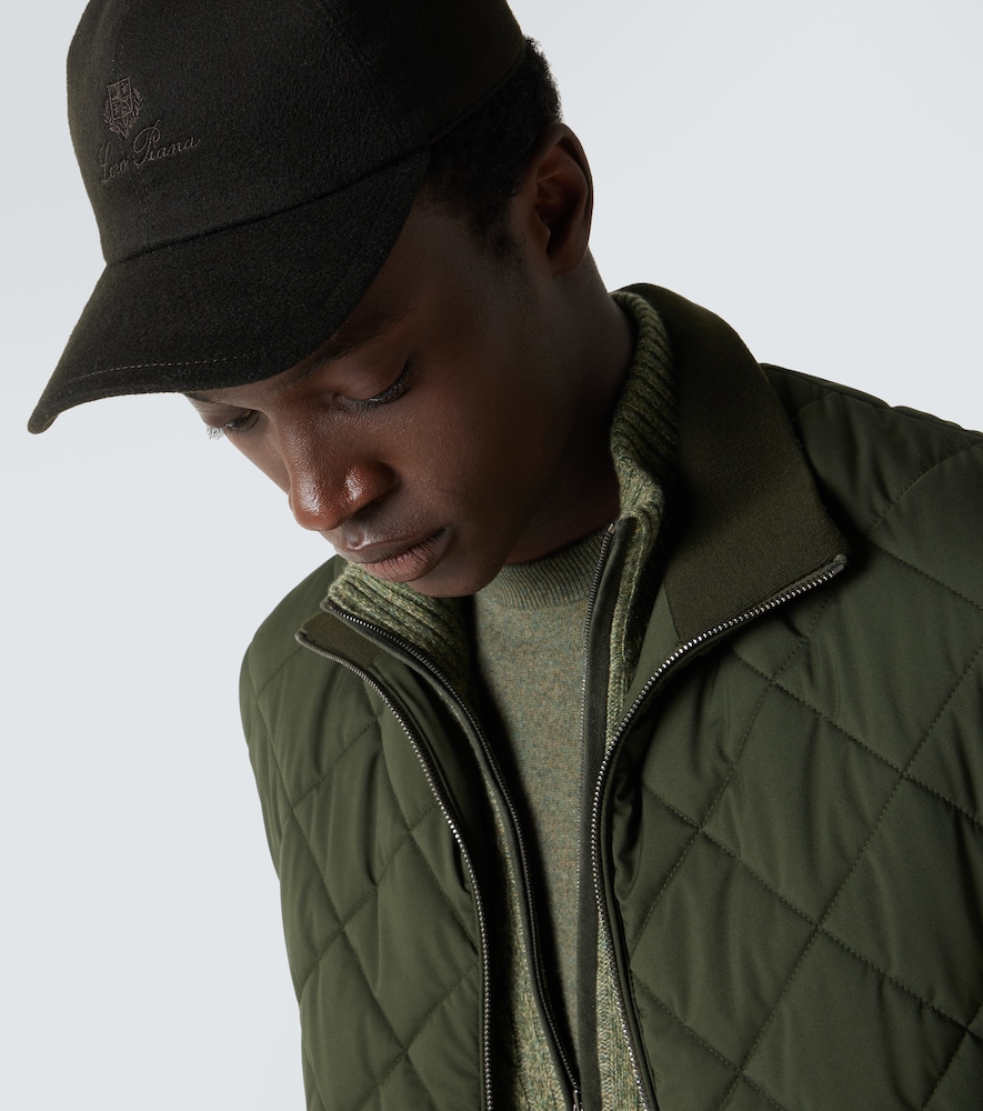 Logo Embroidered Suede Baseball Cap