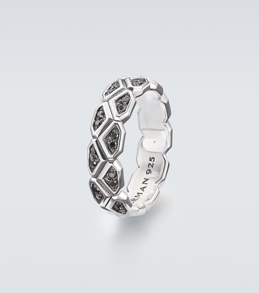  David Yurman David Yurman Hex Sterling Silver Ring With Diamonds 